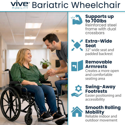 Bariatric Wheelchair (32", 700lbs)