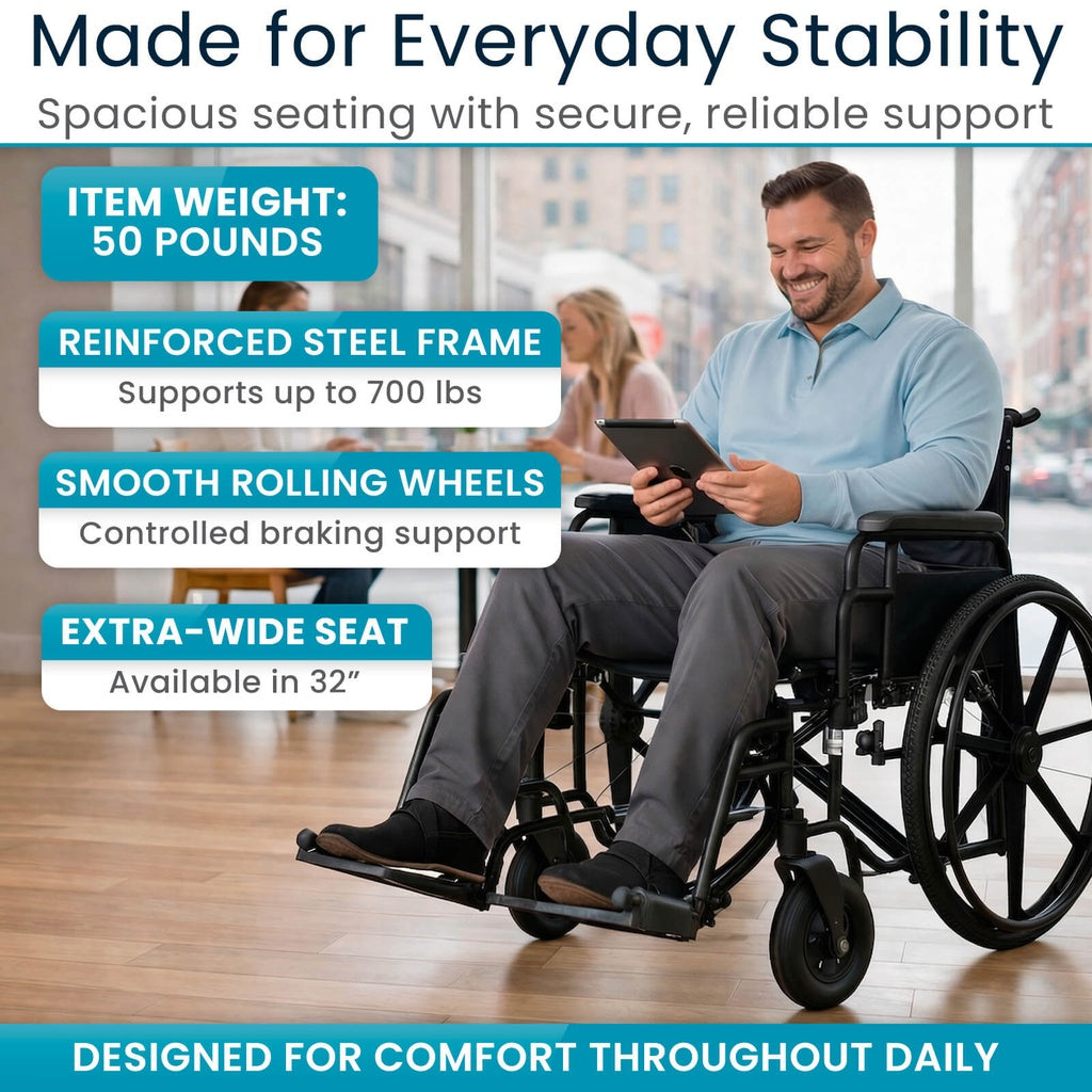 Bariatric Wheelchair (32", 700lbs)