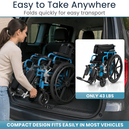Reclining Pediatric Wheelchair (14", 150 lbs)