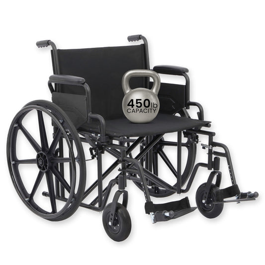 Heavy Duty Wheelchair (22"-24", 450 lbs)