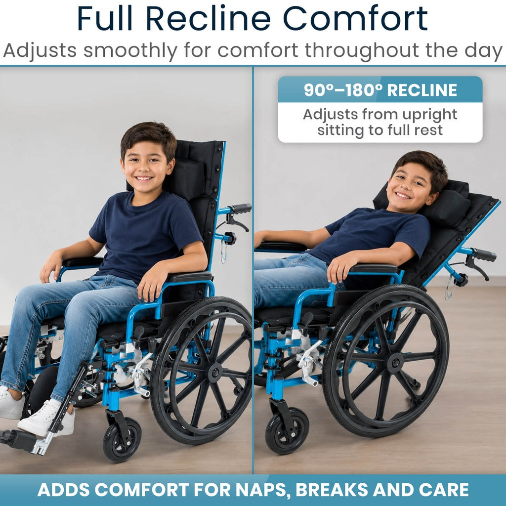 Reclining Pediatric Wheelchair (14", 150 lbs)