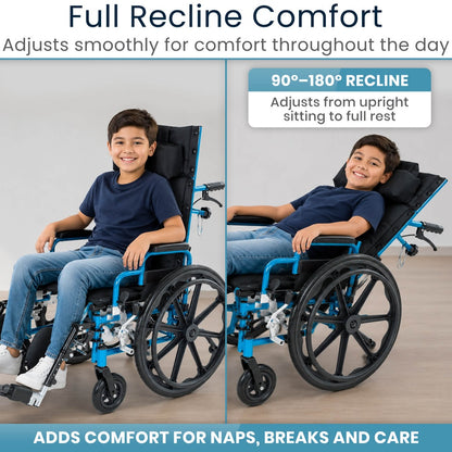 Reclining Pediatric Wheelchair (14", 150 lbs)